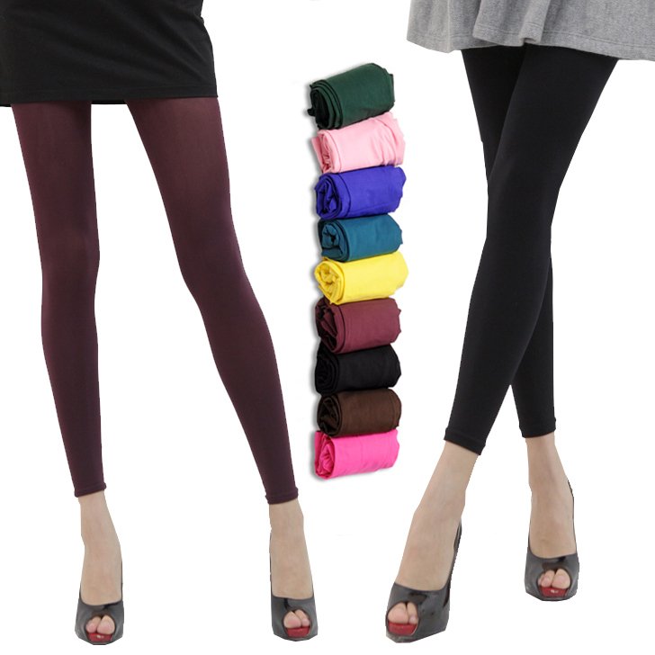 3 excellent solid color velvet ankle length trousers 9 legging socks 9282