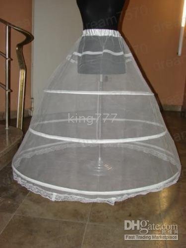 3 hoop 2 layer White Wedding Crinoline Petticoat 1 package / 5)