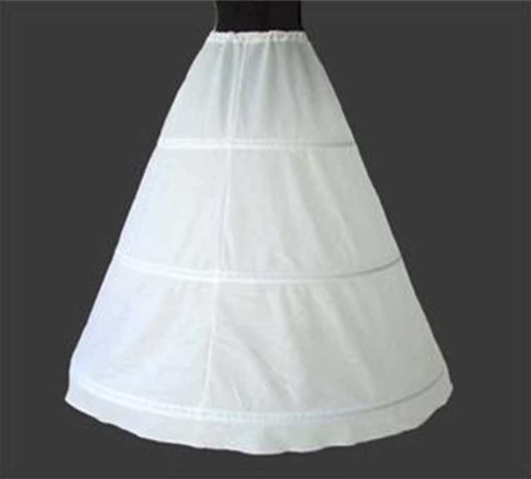 3-HOOP White Petticoat Wedding Gown Crinoline Petticoat Skirt Slip