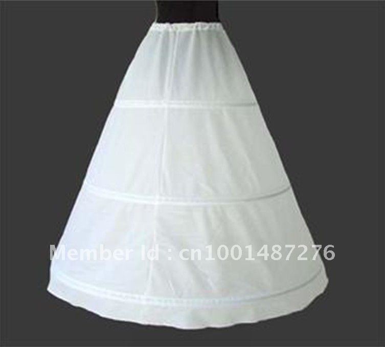 3-HOOP White Petticoat Wedding Gown Crinoline Skirt Slip  Exquisite Bridal Gowns Wedding Dresses Cheap Petticoat