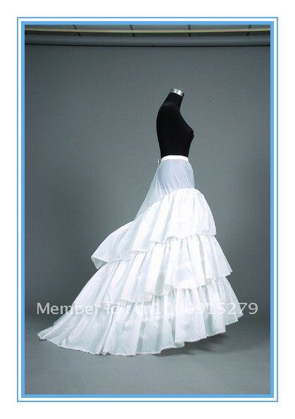3 Hoops  3 Layers  White Wedding Bridal Petticoats Slips Underskirt