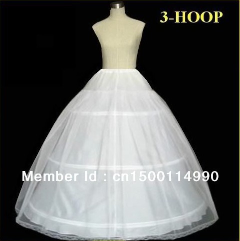 3 Hoops Wedding Bridal  crinoline Skirt Petticoat To match your dress Sz: S-M-XL-XXL-XXXL  SMTMJ-2