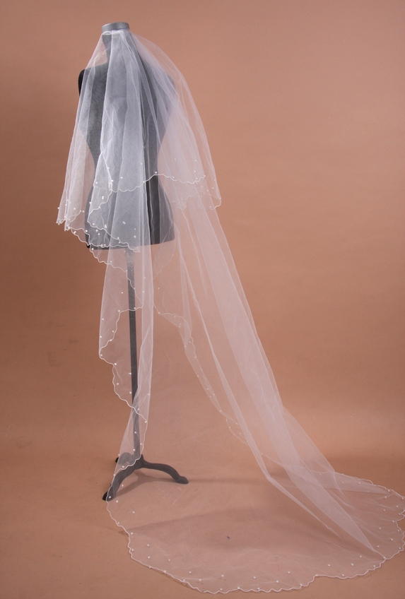 3 meters pearl veil 3m long hair accessory the bride wedding long veil wedding accessories t01