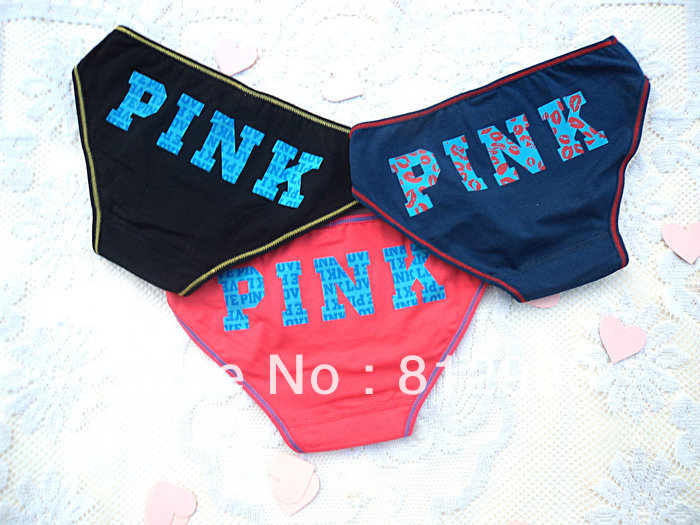 3 pcs / lot Sexy Letter Floral  Panites Briefs Low Waist  M/L Ladies'  Underwear JY041B Free Shipping
