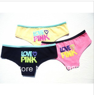3 pcs / lot Sexy  Letter Panites Briefs Low Waist  M/L Ladies'  Underwear JY042B Free Shipping