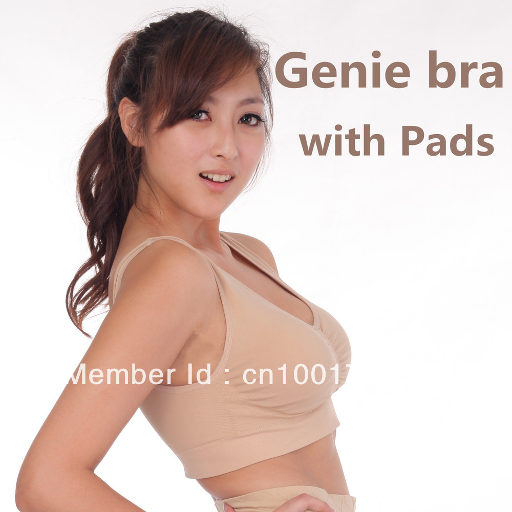 3 pcs/set Genie Bra,ahh bra with removable pads Women's Two-double Vest BODY SHAPER Push Up BREAST RHONDA SHEAR