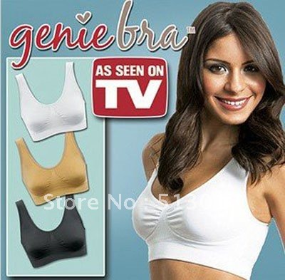 3 pcs/set Genie Bra with removable pads Women's Two-double Vest BODY SHAPER Push Up BREAST RHONDA SHEAR Freeshipping