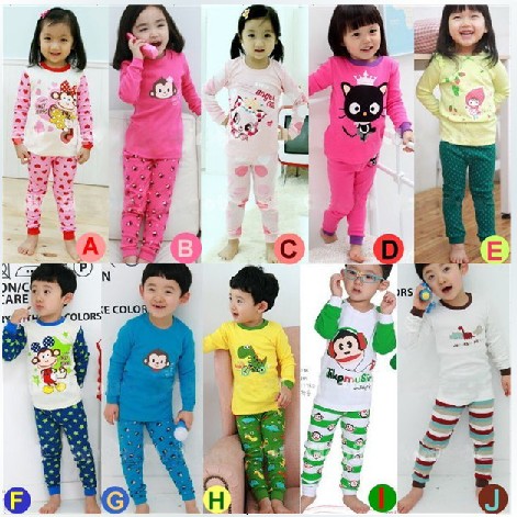 3 set children's clothing child thermal underwear set 100% cotton male child female child plus velvet sleepwear baby lounge