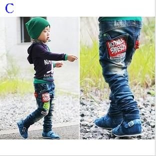 3 types  Korea Spring Autumn & winter children's/girls/ boys'/baby Letter Jeans pants trousers