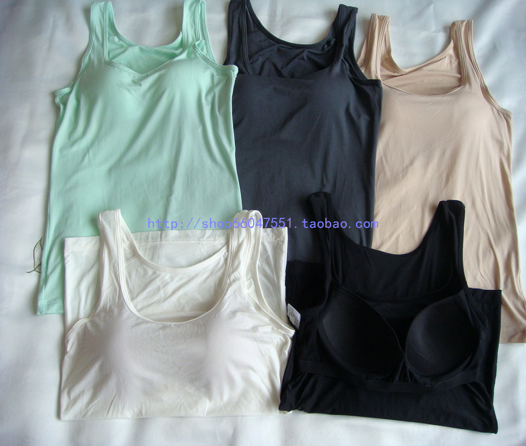 3 wireless bra straps spaghetti strap vest cup one piece spaghetti strap top