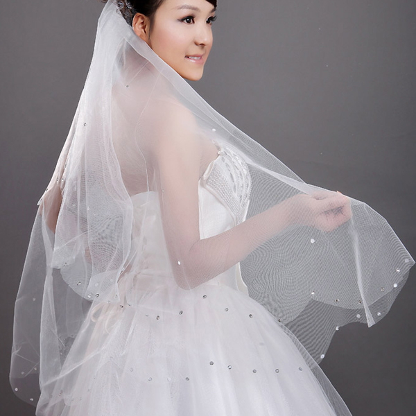 30$Mini Order Accessories the bride wedding accessories wedding dress veil single tier veil beige ts15