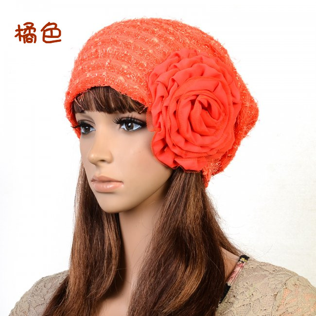 30$Mini Order Hat millinery big flower fashion turban hat pocket toe cap covering cap