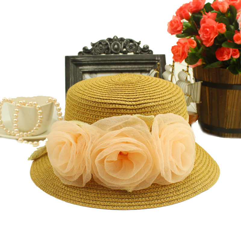 30$Mini Order Soft yarn flower sun strawhat bucket hat sunbonnet sun hat fedoras bag