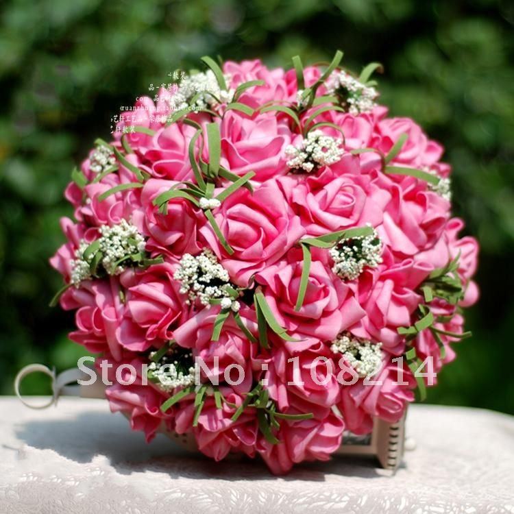 30 Rose Red Silk Rose,Wedding bridal bouquets with Pure colors low price