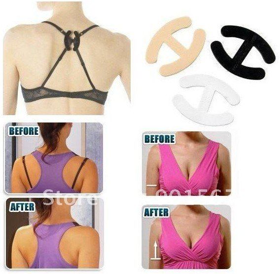 300 pcs / lot Cleavage Clips Breast Adjust Bra Straps Control Clip Cleavage Free Shipping