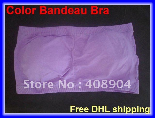 300pcs(100sets) Seamless Bandeau Bra Padded, tops ,PLUS SIZE Blue/Purple/Pink