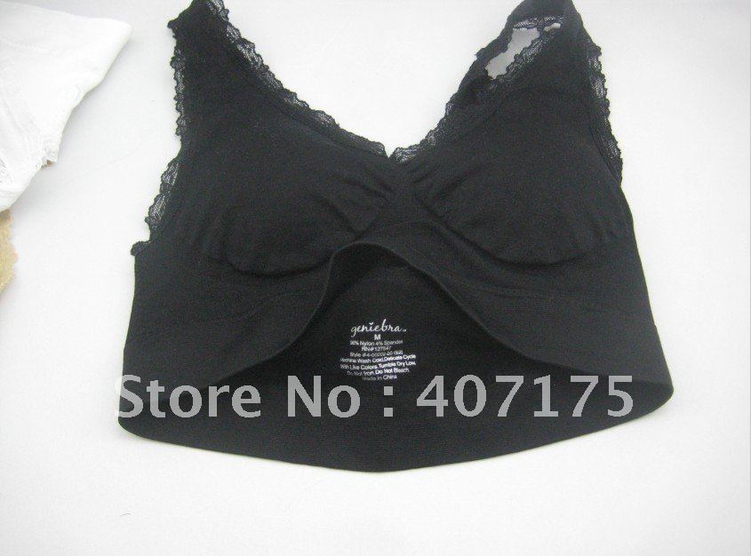 300pcs/lot=100sets By dhl!!!Seamless Leisure Genie Bra White,Black ,Beige ,3 Color a Set Only One Set Sale (Retail packaging)