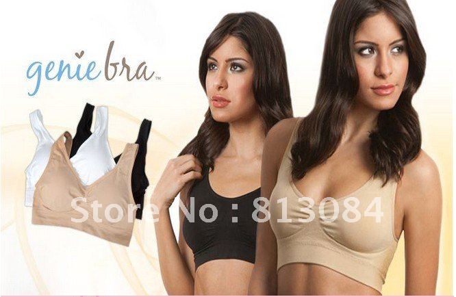 300pcs/lot,DHL/FEDEX, Factory sale Genie Bra with removable sponge pad, Sexy Seamless two layer ahh bra,- No box(opp bag)