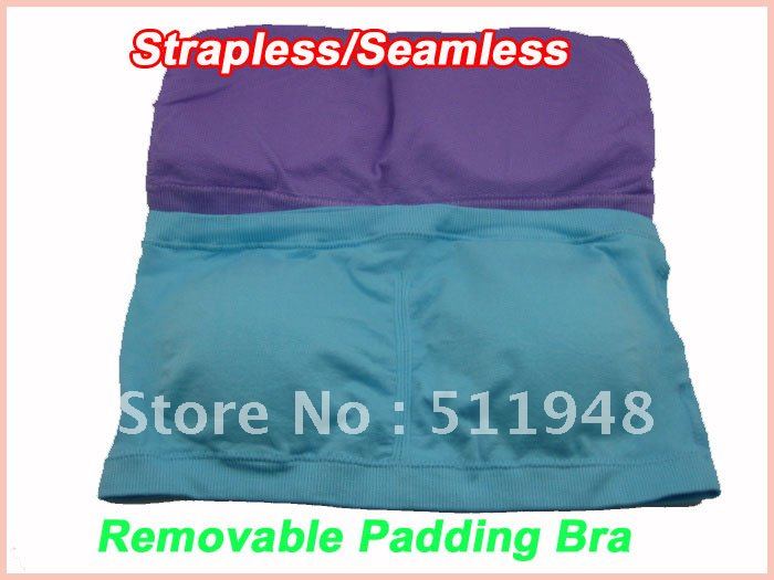 300pcs/lot Sexy Bras Bandeau Padded Tube Bra Tops Women Bras Strapless(opp bag)