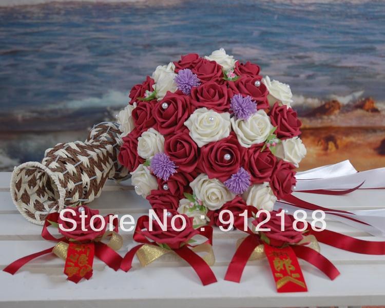 30CM bridal flowers with 30*Foam Roses,Wedding product with Free shipping