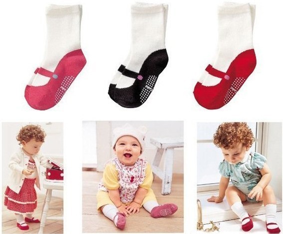 30pair Classic 100% cotton children socks all-match ballet socks slip-resistant rubber socks