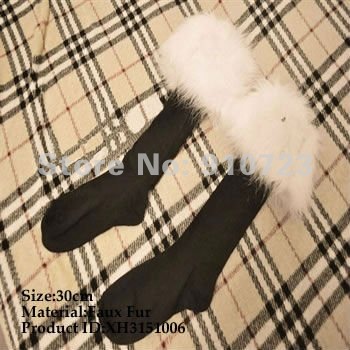 30Pairs/LOt  Free shipping! Faux Fur Leg Cover Warmer Muffs Boots Leggings Socks Faux Fur Foot Cover Socks Cover XH3151006