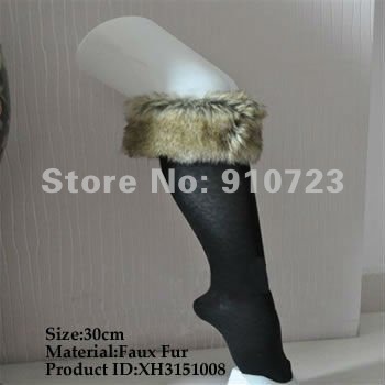 30Pairs/LOt Hot! Sexy warm Cotton Half Long Socks Faux Fur Cover Boot shoes Stockings Short Fur Socks Gray Brown Wholesale