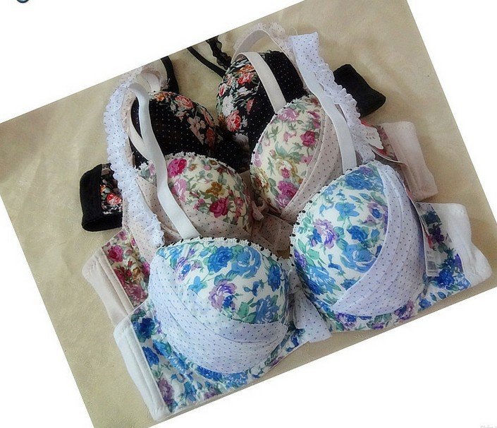 30pcs/lot Free Shipping Women intimates underwear Push up Print bra B Cup wholesale 146