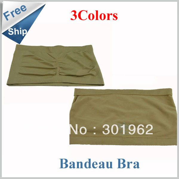 30pcs/lot   Tops Nude/Black/White seamless tube bra ,no padding,3 color a set no other select (OPP bag)