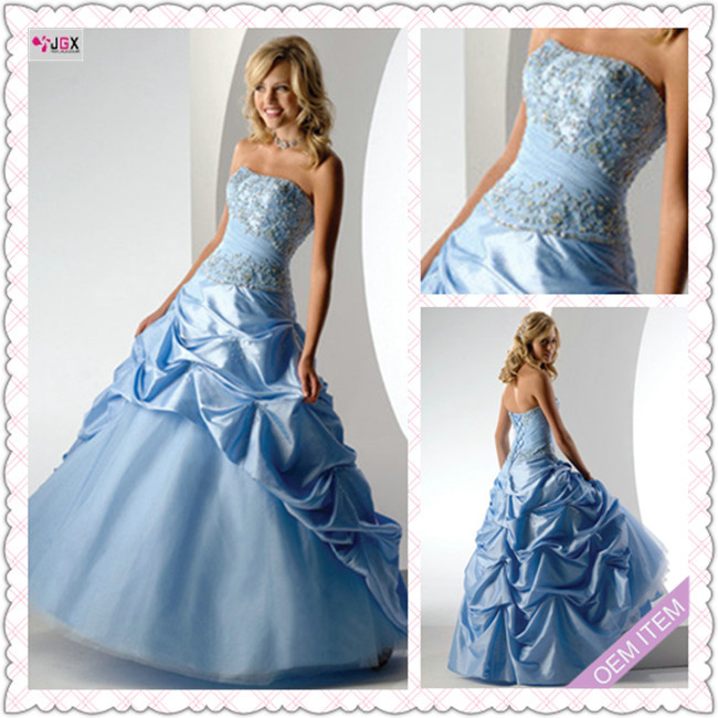 3361-1hs New Design Strapless with Apliqued Taffeta and Tulle A Line Dresses Appliqued Pleatded 2013 quinceanera dresses