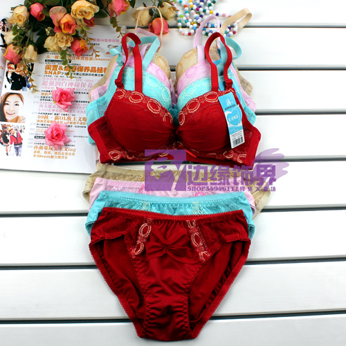 3399 lace a cup push up bra set - removable shoulder tape spring and summer