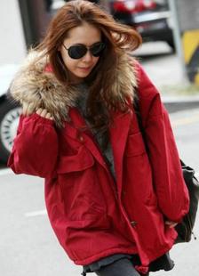 3569 yubsshop warm red blue with a hood outerwear wadded jacket cotton-padded jacket