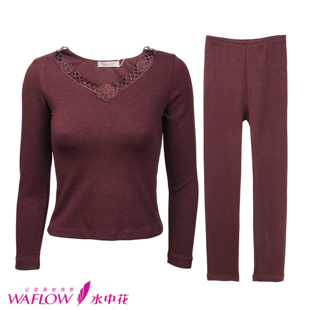 359 illusion soybean fibre sweetheart neckline lace collar Women thermal clothing 60813