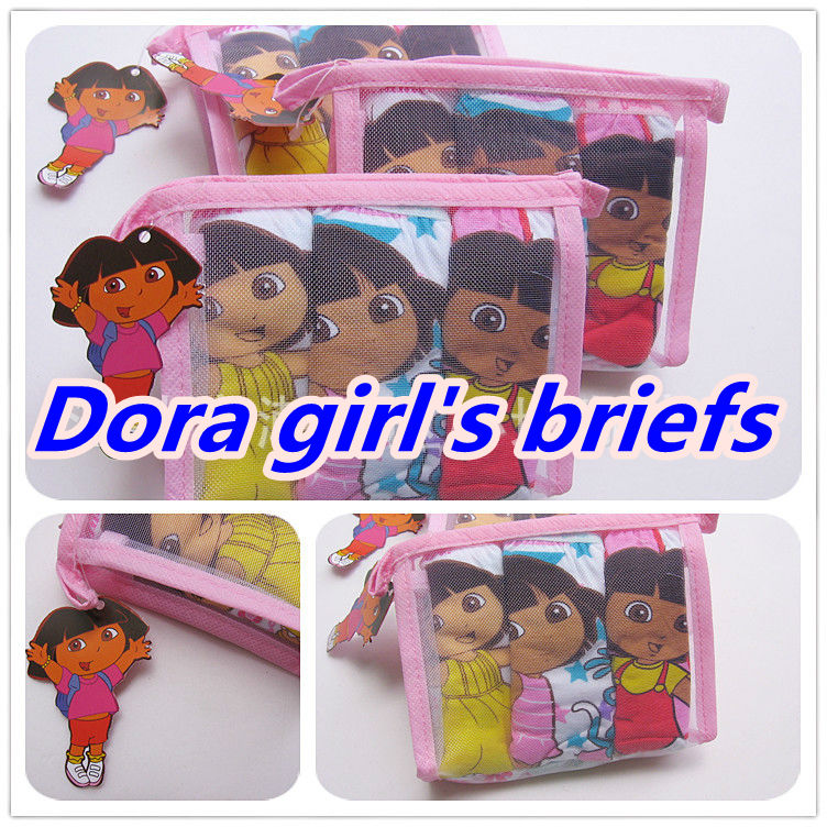 36pcs 12PACK/LOT DORA S/M/L/XL 3-12T 3PCS/PACK GIRL's briefs KID UNDERWEAR