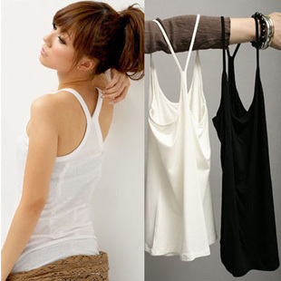 39 slim all-match y spaghetti strap vest female white long design basic spaghetti strap top