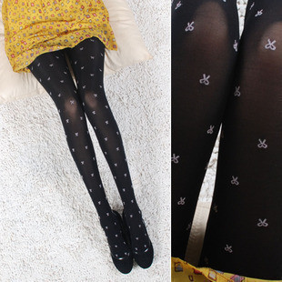 3908 small bow legging socks excellent thick stockings rompers women's