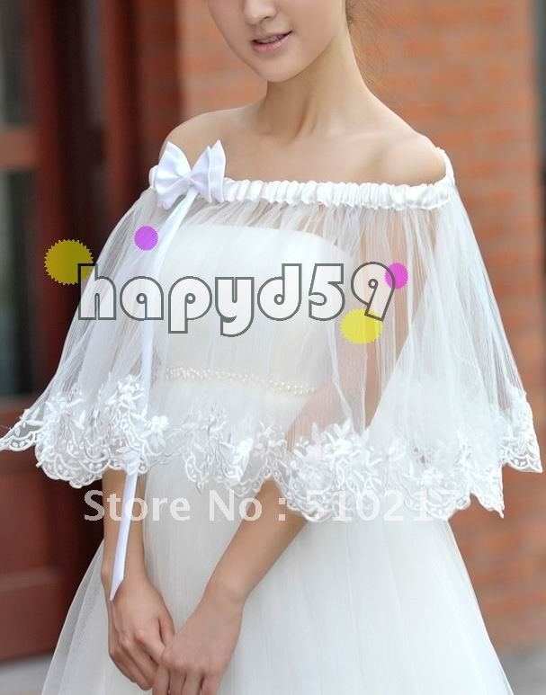 39pcs  free ship bow bridal wraps women dress wedding lace shawl fashion design bride shawl