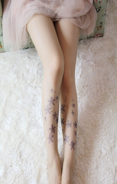 3pairs/lot Free Shipping Fashion Sexy Gril's Women's Tattoo Print Pantyhose /Tights Sheer Stockings Filar Socks 650290