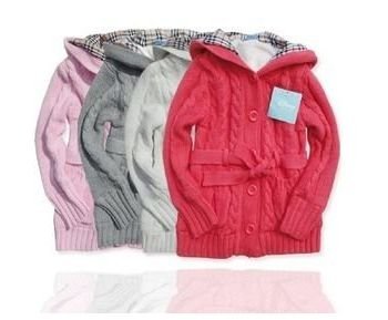 3pcs Children's Autumn cool outwear baby long-sleeved solid button Windproof coats,girl's warm long sweater/Jacket,casual wear