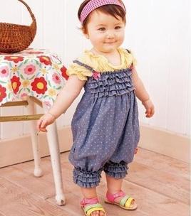 3pcs/lot baby girls denim jumpsuits fashion dots overalls summer wear strap pants ZZ0361
