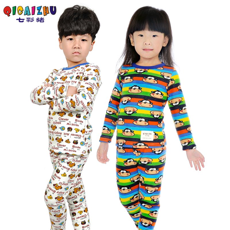 3pieces/lot Free shipping Children's clothing autumn  child thermal underwear plus velvet thickening child thermal sets/lot