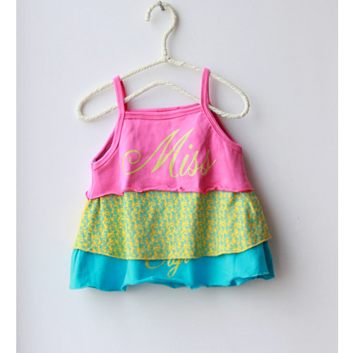 4-6 female child girl princess spaghetti strap vest shorts twinset
