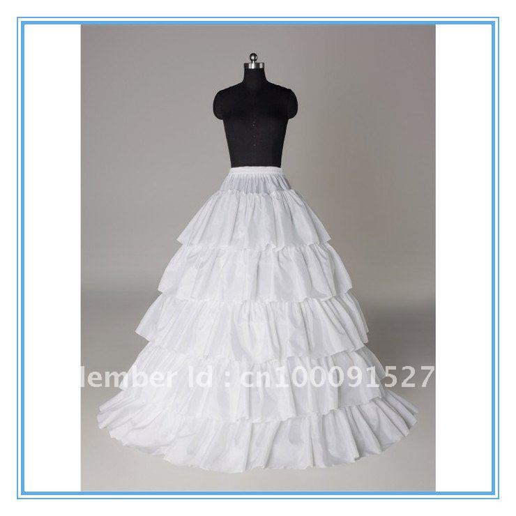4 Hoops 5 Layers White Wedding Bridal Petticoats Slips Underskirt