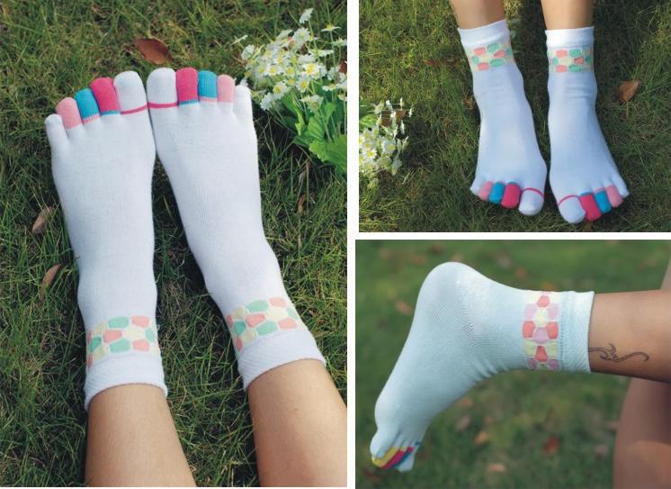 4-pack Five-toe women ladies socks US size 9-11 High quality Best gifts