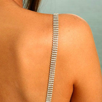 4 rows clear rhinestone shoulder bra straps , nickel free plating, 20 pairs/pack, low MOQ, organza bags supplied for free!