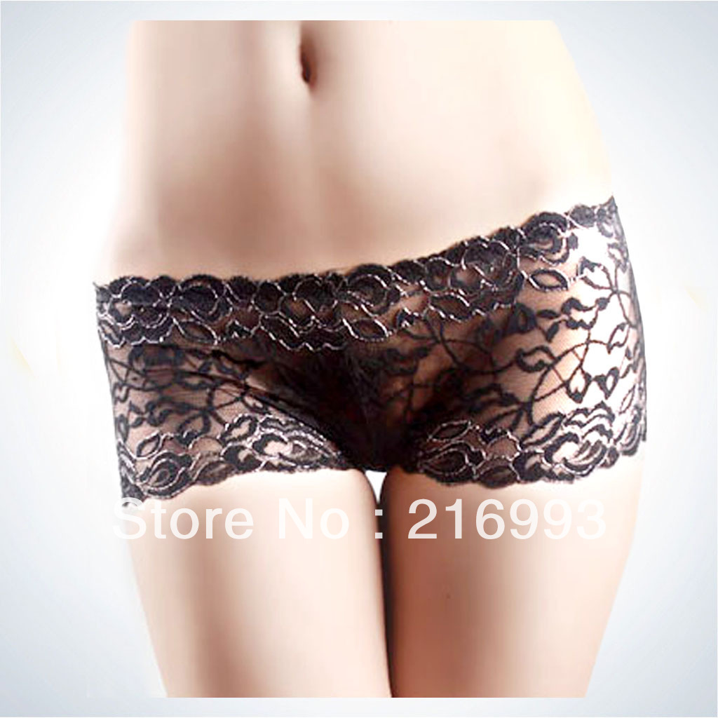 4 sexy full cutout lace women transparent 100% cotton female low-waist panties