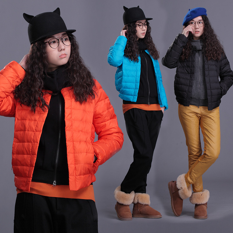 400 80 2013 autumn and winter with a hood slim short design thickening down coat outerwear