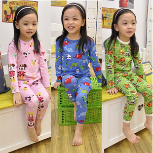449 - children's clothing animal graphic patterns baby underwear set basic child set long-sleeve pants a6