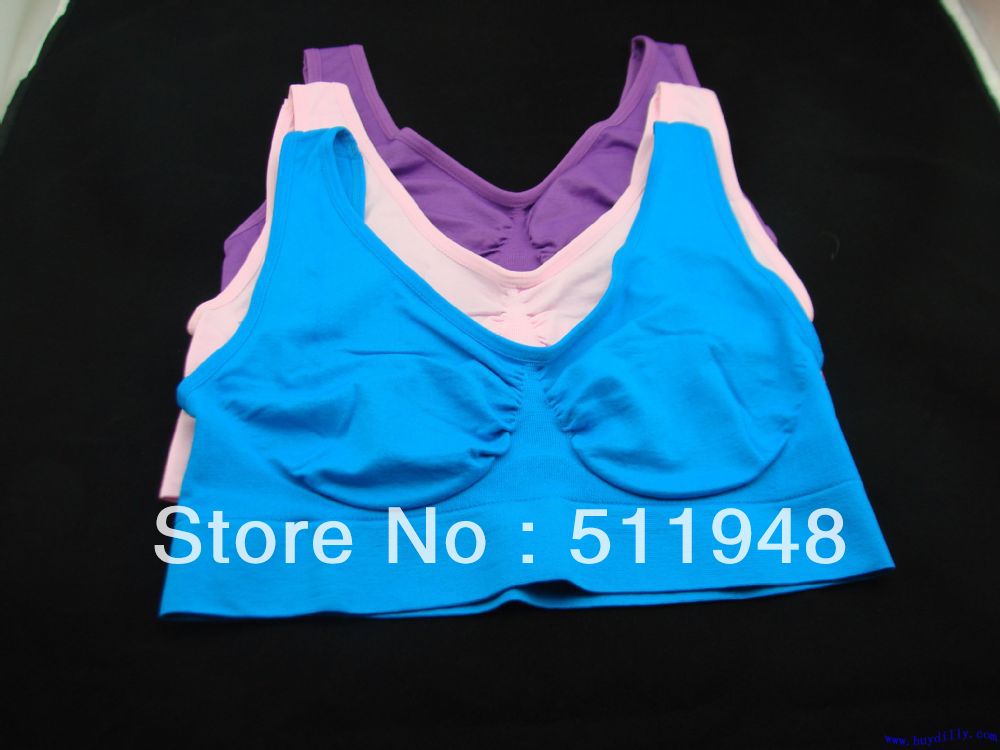 450pcs/lot  No Pads - Ahh Bra Size: S-3XL Bras - Pink,Blue,Purple(OPP bag)