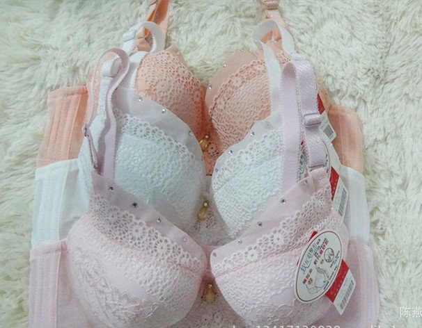 45pcs/lot Free Shipping Women intimates underwear Push up soft bra lace with diamond 34 36 38 B Cup wholesale 147